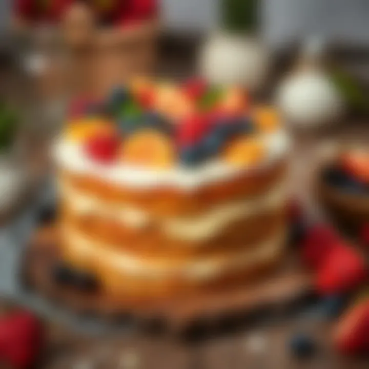 Charming Rustic Celebration Rustic themed cake adorned with fresh fruits
