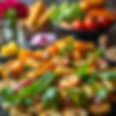 Elegant Air Fried Vegetable Platter A perfectly cooked air fried vegetable platter displayed elegantly.