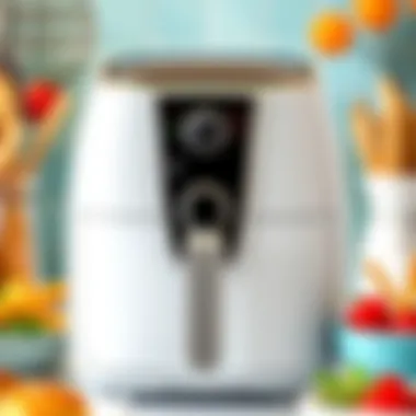 Sleek Airfryer Design A close-up view of an airfryer showcasing its sleek design and control panel