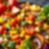 A vibrant medley of colorful vegetables ready to be air fried.