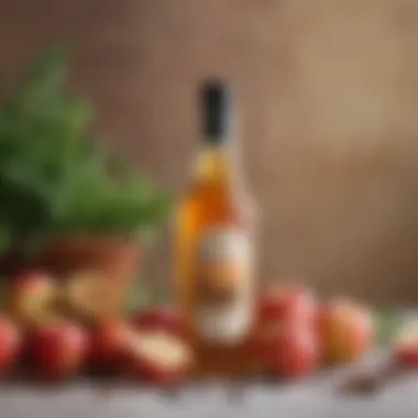 Natural Ingredients and Benefits A herbal arrangement featuring apple cider vinegar and spices