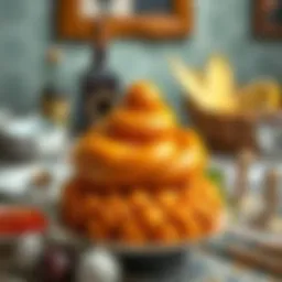 Golden-brown Ankara burması elegantly displayed on a traditional table setting.