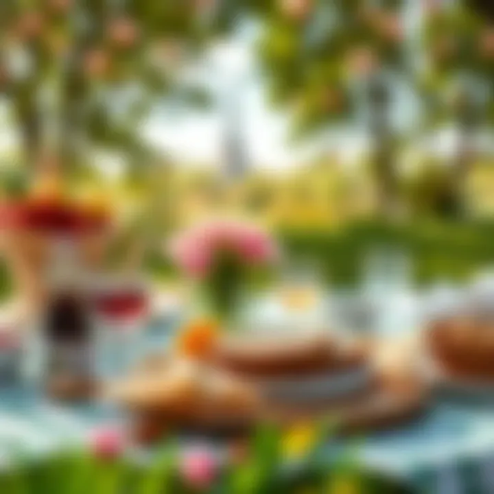 Quality Time Outdoors for Mother's Day A serene outdoor picnic setup to enjoy quality time with loved ones