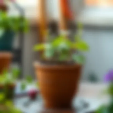 Symbol of Life and Nurturing for Mother's Day A charming potted plant symbolizing growth and care