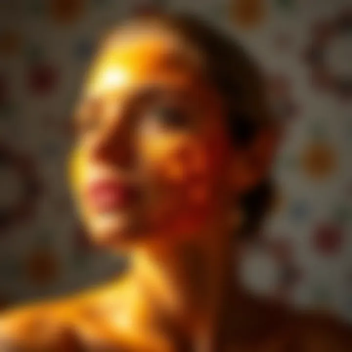 Radiant Skin with Argan Oil A vibrant depiction of glowing skin enhanced by argan oil application