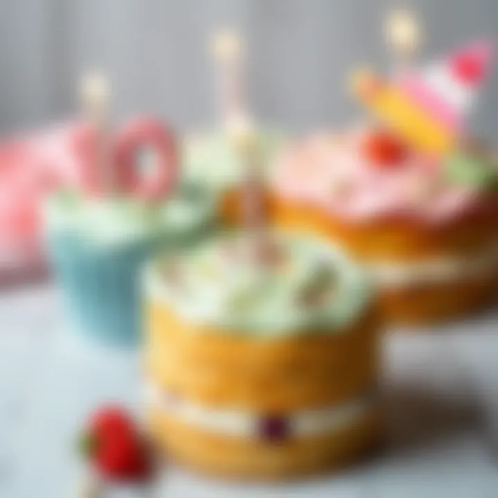 Artistic representation of birthday cake decorations