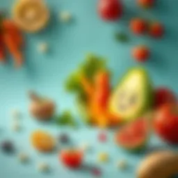 Colorful array of baby-friendly food options