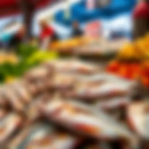 Fresh barbun fish displayed at a local market