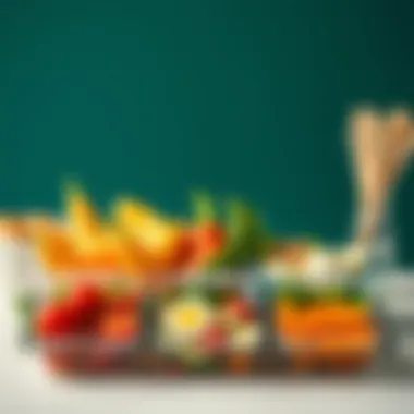 Meal Prep for Dieting A beautifully arranged meal prep container filled with healthy foods, perfect for diet plans.