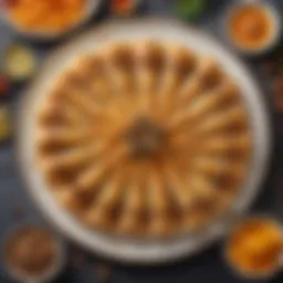 Delicious slices of cold baklava arranged elegantly on a plate