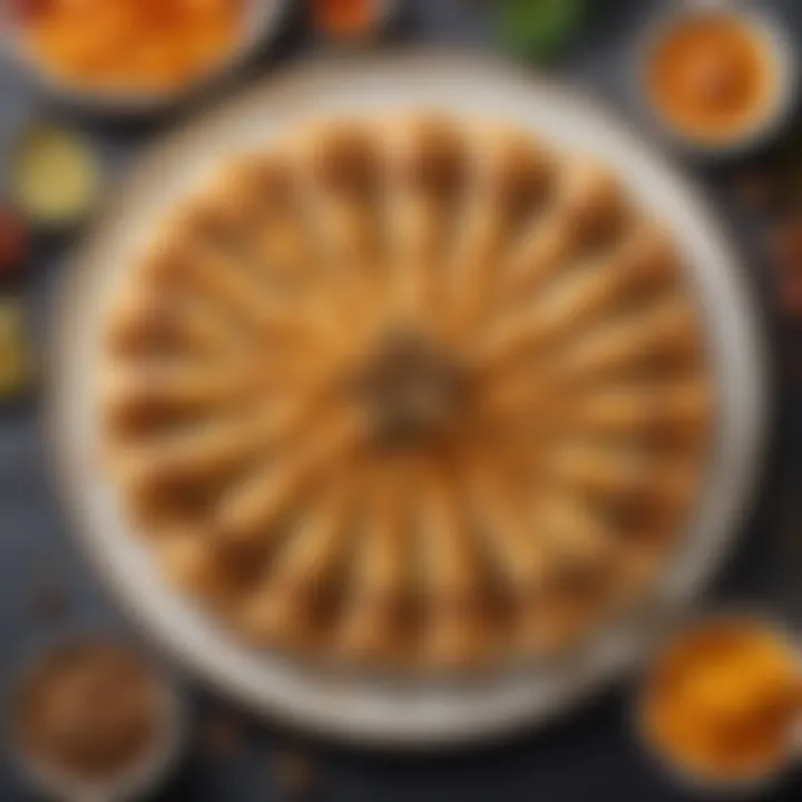 Delicious slices of cold baklava arranged elegantly on a plate