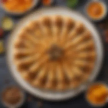 Elegant Presentation of Cold Baklava Slices Delicious slices of cold baklava arranged elegantly on a plate