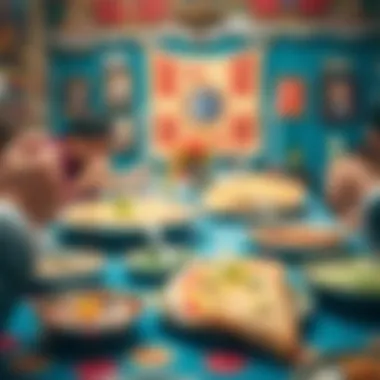 Lahmacun: A Cultural Icon Cultural gathering with lahmacun served on a table