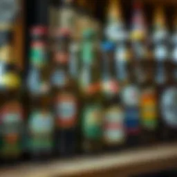 A variety of beer bottles showcasing different brands and prices