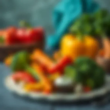 A healthy meal rich in vitamin C sources such as bell peppers and broccoli