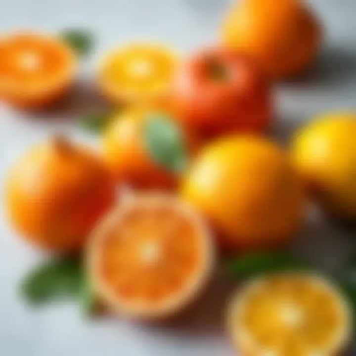 Vibrant citrus fruits showcasing high vitamin C content