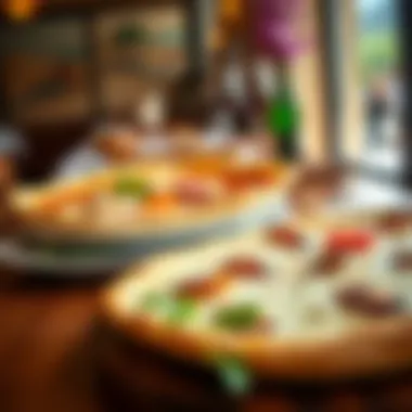 An elegant presentation of pide in a restaurant setting