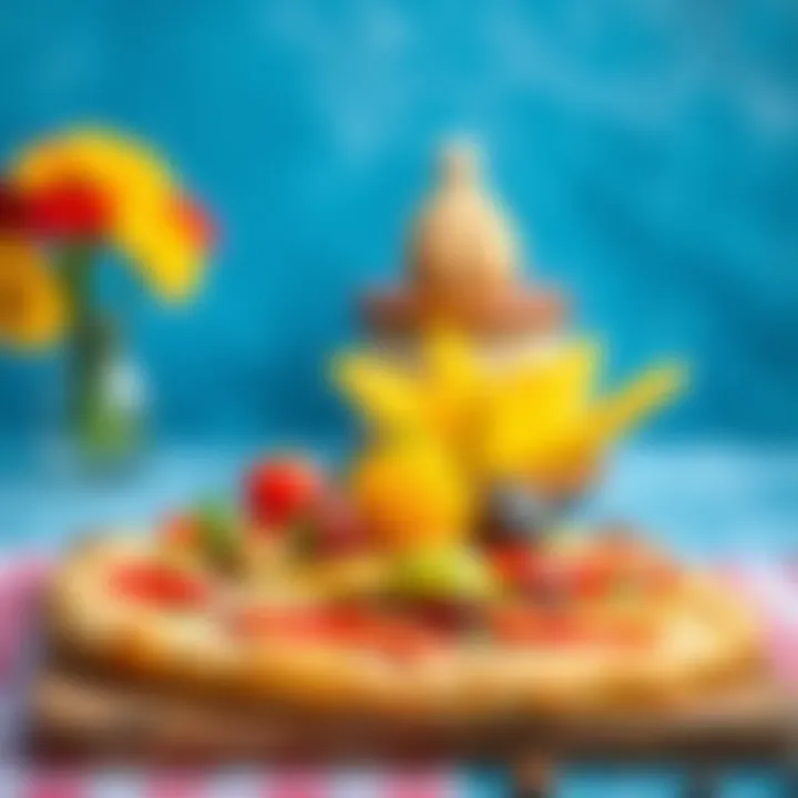 A picturesque view of traditional pide topped with various ingredients