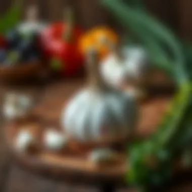 Garlic: Nature's Culinary Gem Garlic placed elegantly on a wooden table
