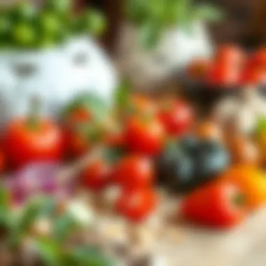 Fresh Ingredients for Çiğli pide A close-up of fresh ingredients used in Çiğli pide