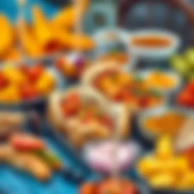 Appetizing Iftar Delicacies Colorful array of appetizers for iftar