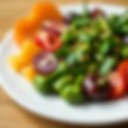 Healthy fats and vibrant vegetables on a plate