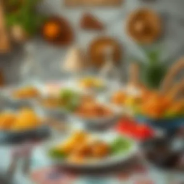 A Feast of Cultures: The Global Dining Experience Table set for a meal showcasing diverse cuisines