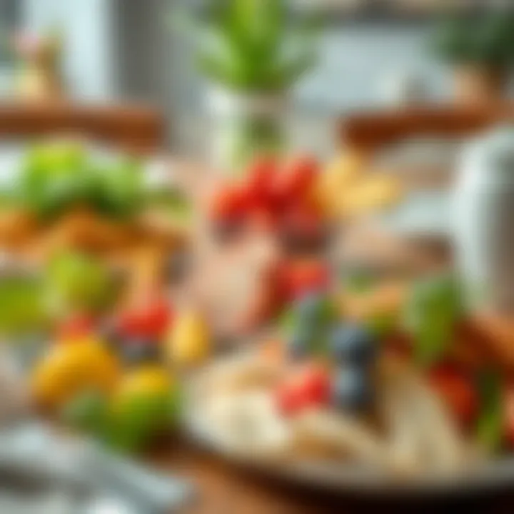 Healthy Eating Habits A balanced meal served on a dining table