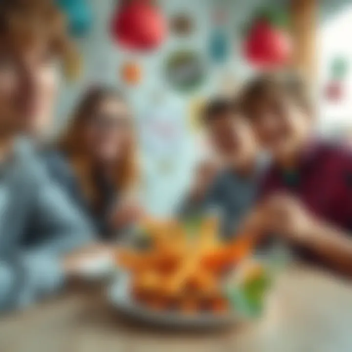Social Eating A group of teenagers enjoying a healthy snack together