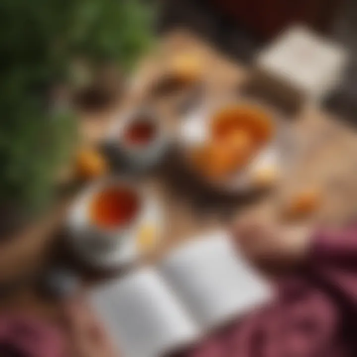 A person enjoying a cup of detox tea with a book in a cozy setting.