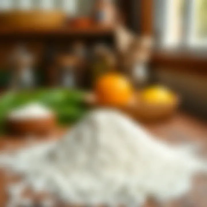Natural Rice Flour Natural rice flour on a rustic table