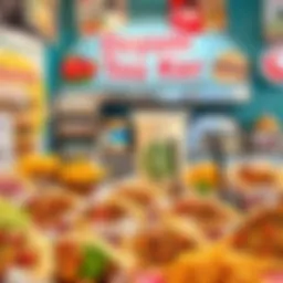 A vibrant display of various döner options