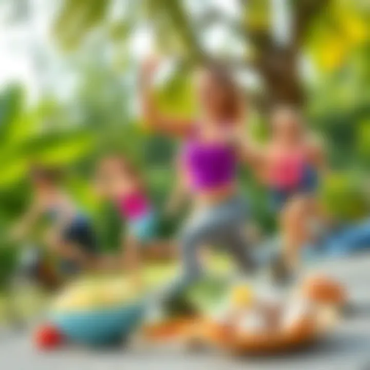 Active Lifestyle for Effective Weight Loss Energetic depiction of a person engaging in various physical activities outdoors.