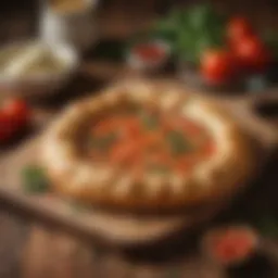 Freshly prepared pide dough resting on a wooden surface