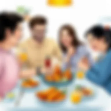 Family Bonding Over Healthy Food Family enjoying meal prepared with Airfryer XXL