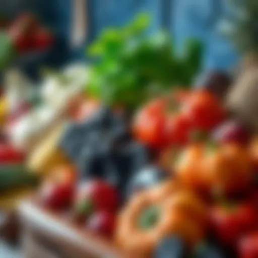 Fresh Produce for a Healthy Lifestyle Vibrant display of fruits and vegetables promoting a healthy diet