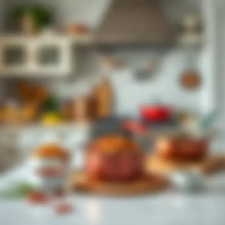 Elegant Kitchen with Fissler Products and Kuru Fasulye An elegant kitchen showcasing Fissler products and cooked beans