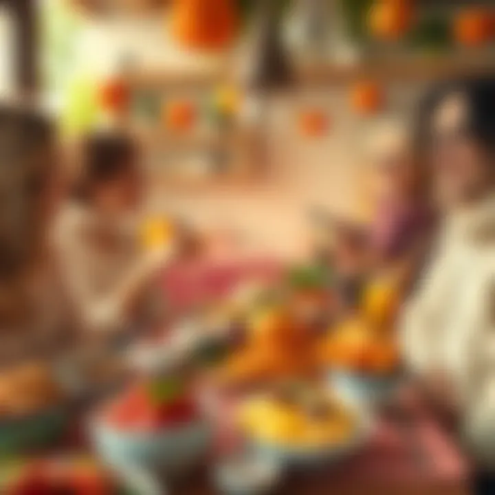 A warm gathering of friends enjoying food together