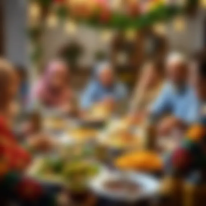 Family Iftar Gathering in Gaziantep Family gathering for iftar, showcasing the communal spirit of the meal.