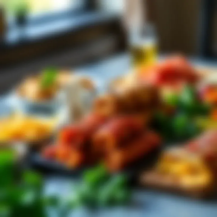 A selection of different kebap types arranged elegantly on a table, highlighting their diversity.