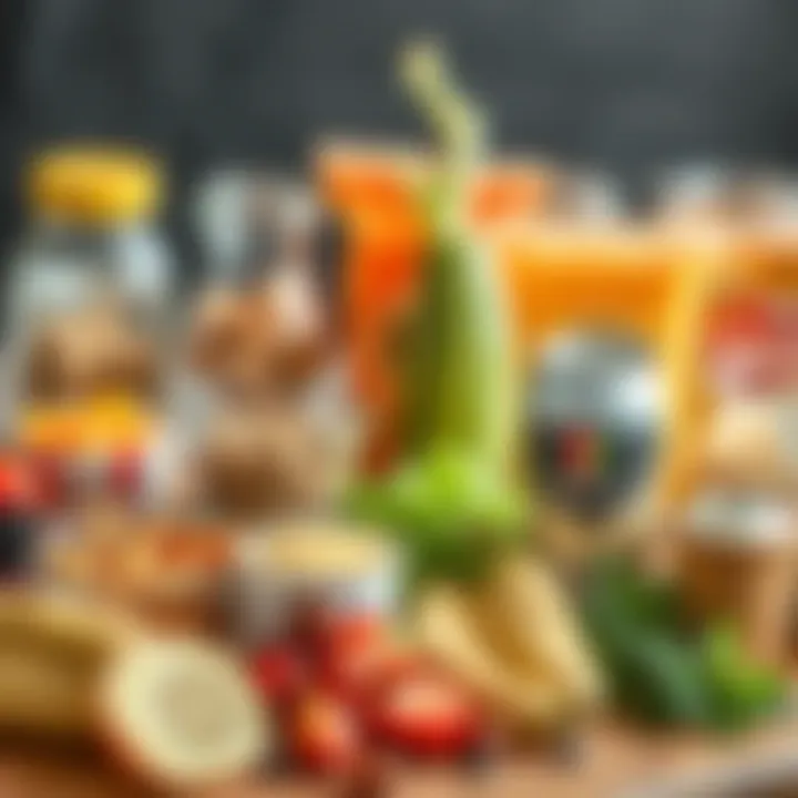 Smart Snacking Choices Selection of healthy snacks and hydration