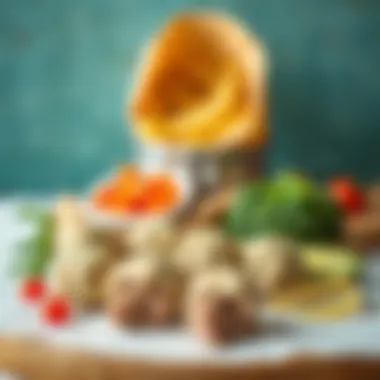 Ingredients for homemade Swedish meatballs arranged artistically