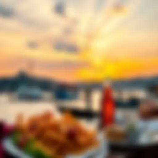 A stunning view of the Bosphorus at sunset