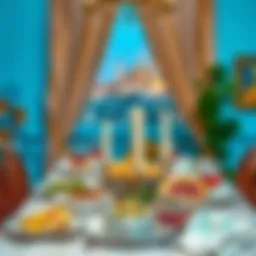 A beautifully arranged table set for Iftar