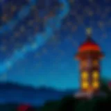 A serene night sky filled with stars symbolizing the spiritual significance of Kadir Gecesi