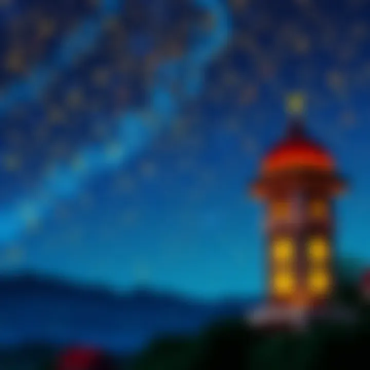 A serene night sky filled with stars symbolizing the spiritual significance of Kadir Gecesi