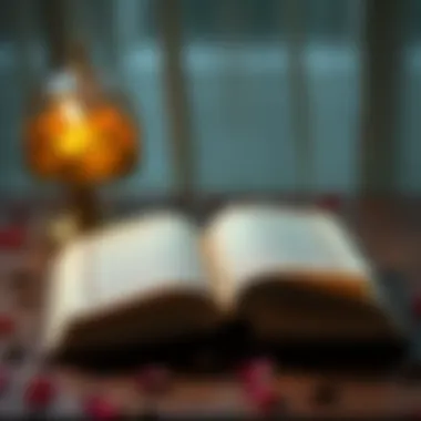 An open Quran with soft candlelight highlighting its pages during Kadir Gecesi
