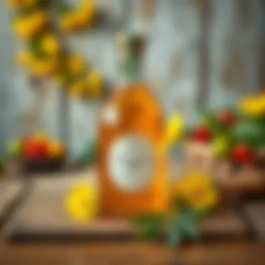St. John's Wort Oil: Essence of Nature An elegant bottle of St. John's Wort oil placed on a rustic wooden table.