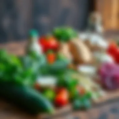 The Fresh Ingredients of Kapuska Fresh ingredients for kapuska laid out on a wooden table