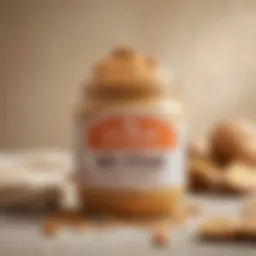 A jar of raw peanut butter showcasing its creamy texture